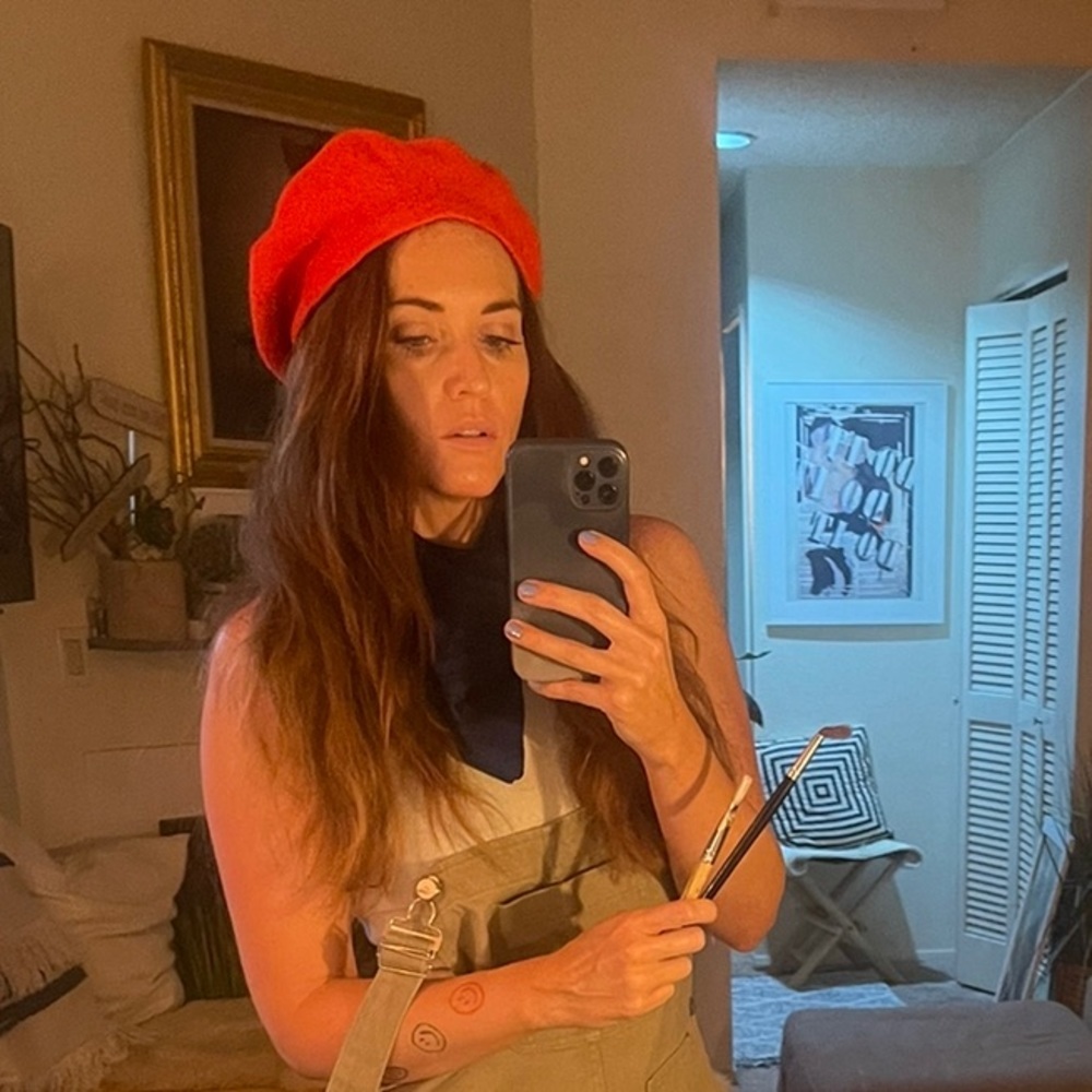 Vintage Paris France wool red beret tam hat French style beanie - Picture 6 of 9